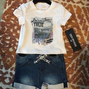 True Religion 2 Piece Baby Girl Outfit NWT